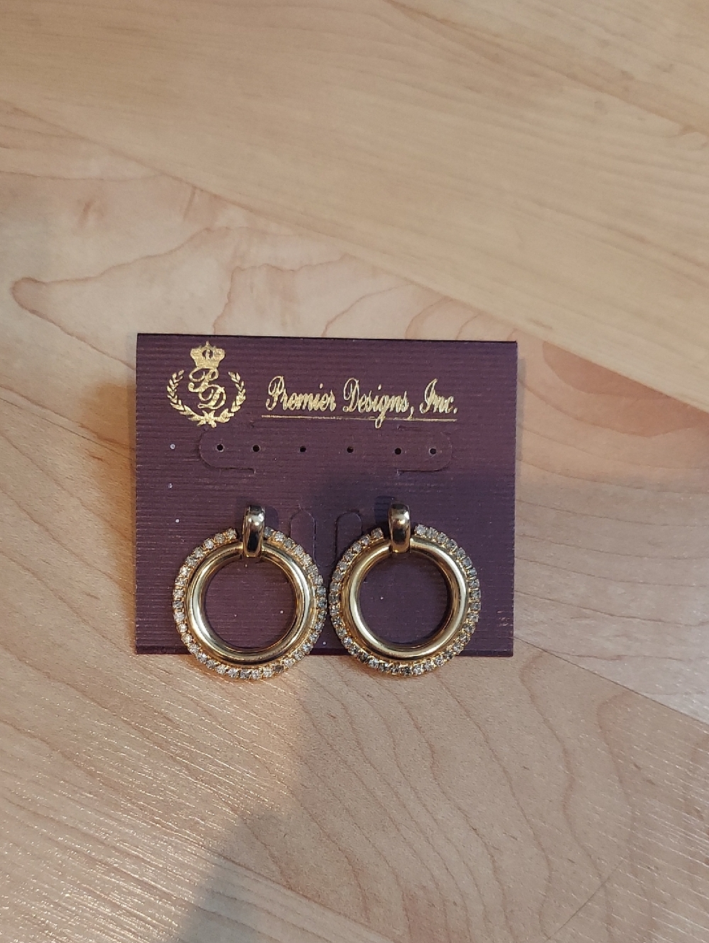 Vintage Gold-Tone Gem Post Earrings
